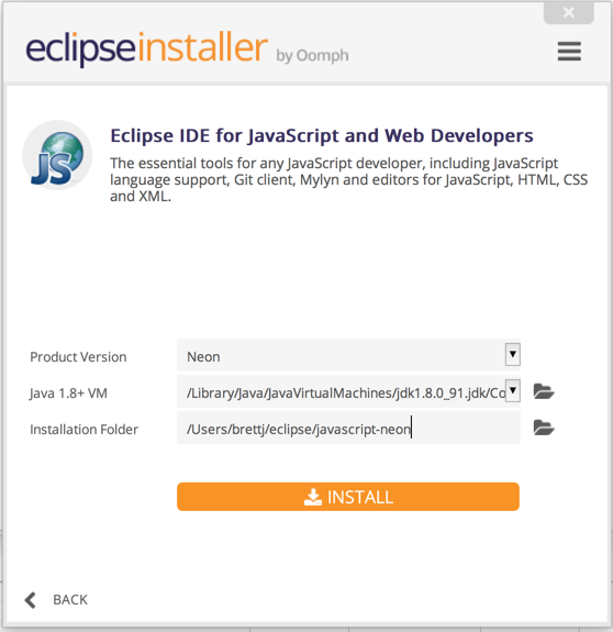 eclipse neon for mac java